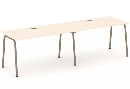 Рабочая станция на 2 места (с лючками), цвет сатин