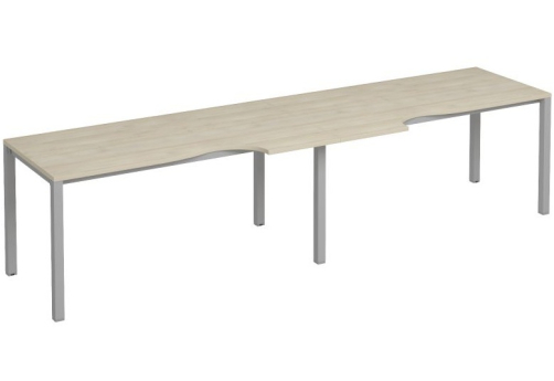 Рабочая станция эргономичная (2х160) Прайм Металл 50, цвет шамони светлый + серый