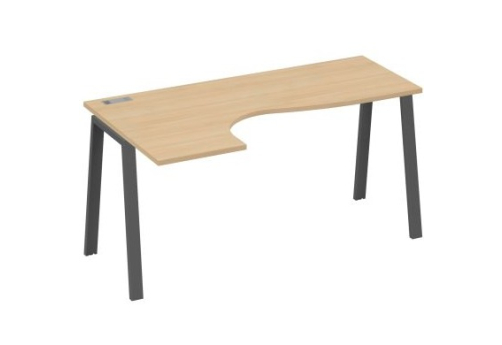 Стол эргономичный левый Мира Трио, цвет натуральный дуб + антрацит