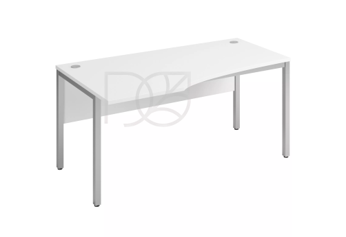 Стол эргономичный (экран - ДСП) левый, цвет белый