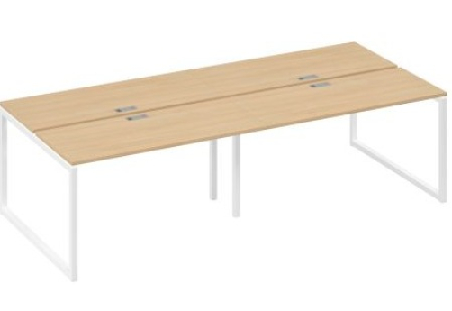 Рабочая станция (4х140) Мира Одри, цвет натуральный дуб + белый