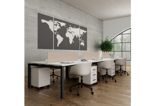 Бенч-система на 6 рабочих мест Деко Тренд, цвет белый