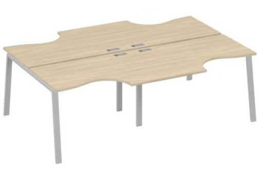 Станция рабочая эргономичная 4х120 Мира Трио, цвет дуб скандинавский + серый
