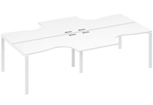 Рабочая станция эргономичная (4х140) Мира Нумо, цвет белый премиум + белый