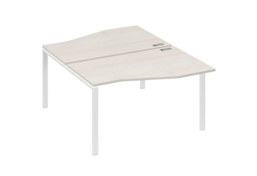 Рабочая станция эргономичная (2х140) Мира Нумо, цвет дуб шамони + белый