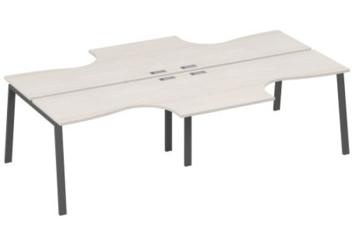 Рабочая станция эргономичная 4х140 Мира Трио, цвет дуб шамони + антрацит