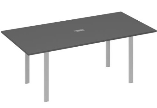 Стол для переговоров прямоугольный Мира Нумо, цвет антрацит премиум + серый