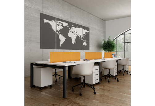 Бенч-система на 6 рабочих мест Деко Тренд, цвет белый