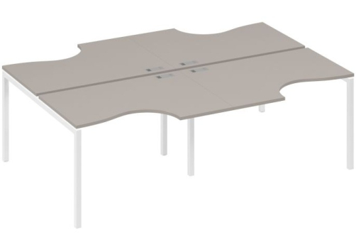 Рабочая станция эргономичная 4х120 Классика Мира Лофт, цвет мокко премиум + белый