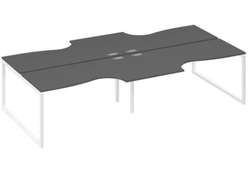 Рабочая станция эргономичная (4х160) Мира Одри, цвет антрацит премиум + белый