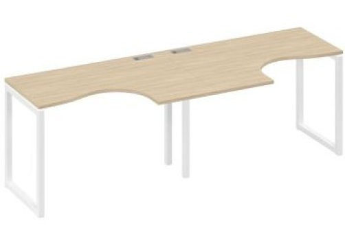 Рабочая станция эргономичная (2х120) Мира Одри, цвет дуб скандинавский + белый