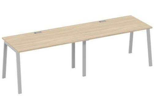 Рабочая станция 2х140 Мира Трио, цвет дуб скандинавский + серый