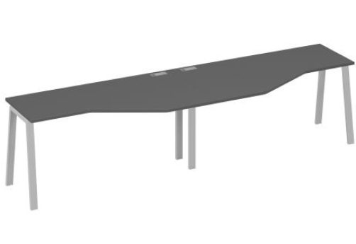 Рабочая станция эргономичная 2х160 Мира Трио, цвет антрацит премиум + серый