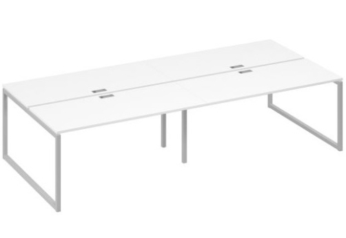 Рабочая станция (4х160) Мира Одри, цвет белый премиум + серый