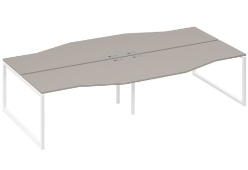 Рабочая станция эргономичная (4х160) Мира Одри, цвет мокко премиум + белый
