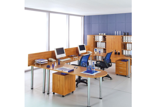 Рабочая станция на 2 человека Тарли Хром, цвет ольха