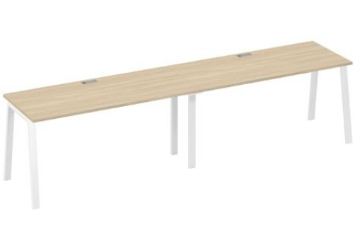 Рабочая станция 2х160 Мира Трио, цвет дуб скандинавский + белый