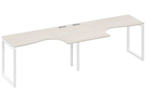 Рабочая станция эргономичная (2х140) Мира Одри, цвет дуб шамони + белый