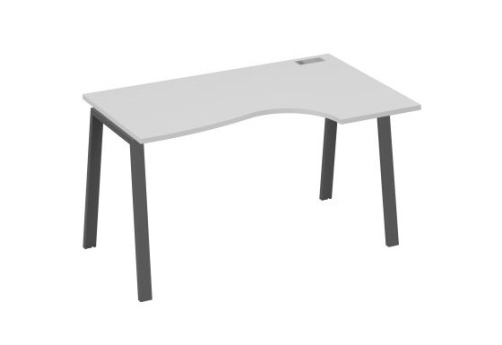 Стол эргономичный правый 140 Мира Трио, цвет серый + антрацит