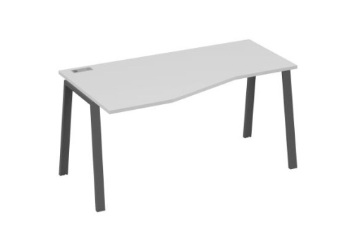 Стол эргономичный левый 160 Мира Трио, цвет серый + антрацит