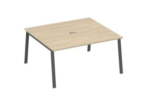 Стол для переговоров Мира Трио, цвет дуб скандинавский + антрацит