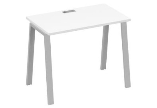 Стол письменный Мира Трио, цвет белый премиум + серый