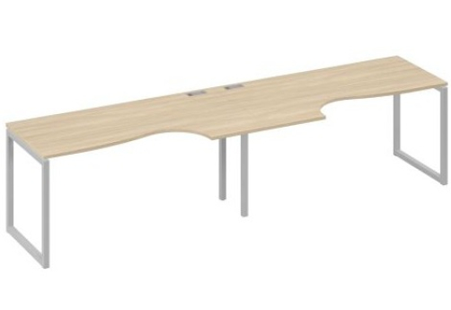 Рабочая станция эргономичная (2х160) Мира Одри, цвет дуб скандинавский + серый