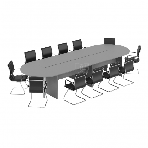 Стол для переговоров овальный, цвет серый