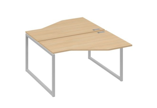 Рабочая станция эргономичная (2х140) Мира Одри, цвет натуральный дуб + серый