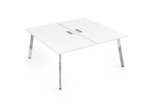 Стол на 2 рабочих места, цвет белый премиум
