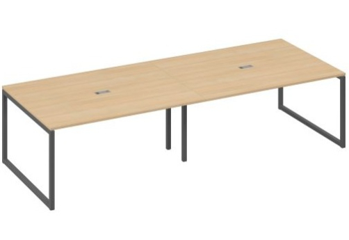 Стол для переговоров прямоугольный Мира Одри, цвет натуральный дуб + антрацит