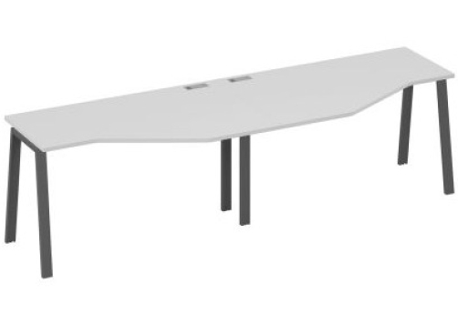 Рабочая станция эргономичная 2х140 Мира Трио, цвет серый + антрацит