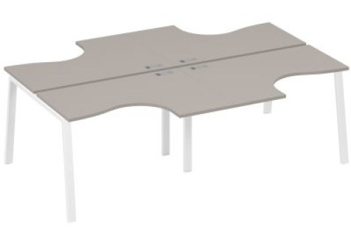 Рабочая станция эргономичная 4х120 Мира Трио, цвет мокко премиум + белый