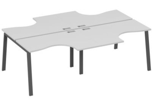 Рабочая станция эргономичная 4х120 Мира Трио, цвет серый + антрацит