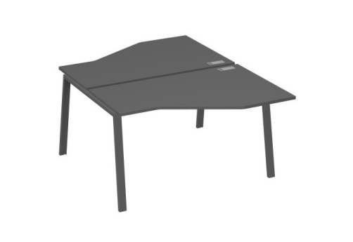 Рабочая станция эргономичная 2х140 Мира Трио, цвет антрацит премиум + антрацит