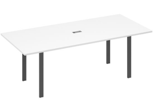 Стол для переговоров прямоугольный Мира Нумо, цвет белый премиум + антрацит