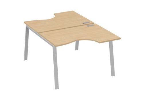 Станция рабочая эргономичная 2х120 Мира Трио, цвет натуральный дуб + серый