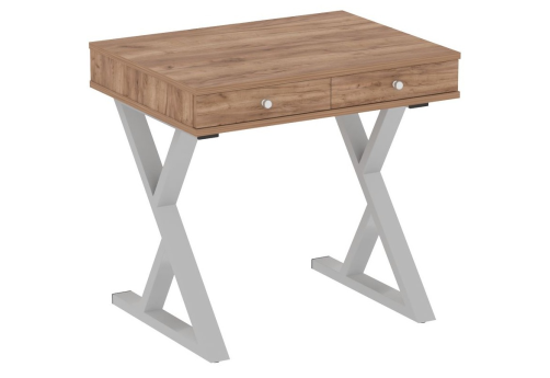 Стол письменный, цвет дуб табак + серый