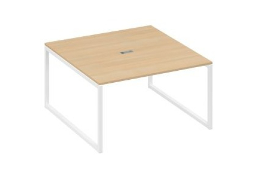 Стол для переговоров квадратный Мира Одри, цвет натуральный дуб + белый