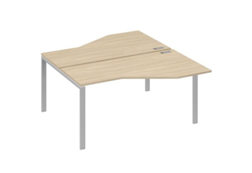 Рабочая станция эргономичная (2х160) Мира Нумо, цвет дуб скандинавский + серый