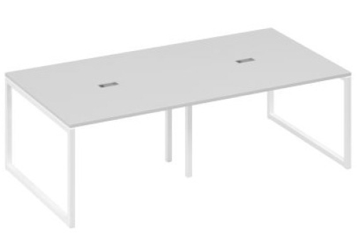 Стол для переговоров прямоугольный Мира Одри, цвет серый + белый