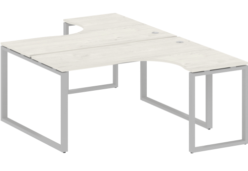 Стол на 2 рабочих места эргономичный, цвет дуб новара