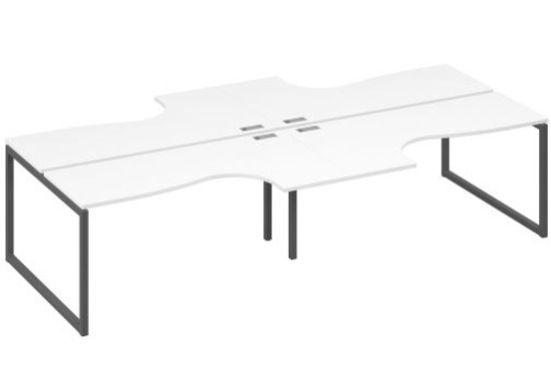 Рабочая станция эргономичная (4х160) Мира Одри, цвет белый премиум + антрацит