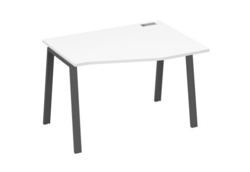 Стол эргономичный правый 120 Мира Трио, цвет белый премиум + антрацит