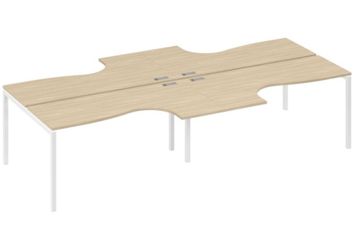 Рабочая станция эргономичная 4х160 Классика Мира Лофт, цвет дуб скандинавский + белый
