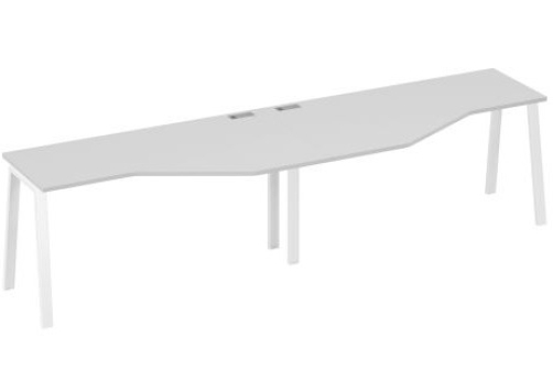 Рабочая станция эргономичная 2х160 Мира Трио, цвет серый + белый