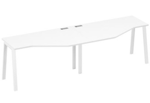 Рабочая станция эргономичная 2х140 Мира Трио, цвет белый премиум + белый