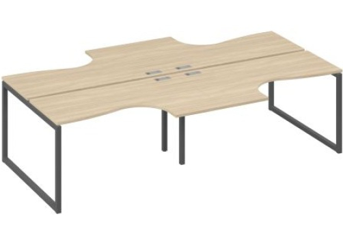 Рабочая станция эргономичная (4х140) Мира Одри, цвет дуб скандинавский + антрацит