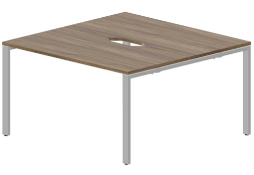 Стол составной на 2 рабочих места с вырезами Киви, цвет орех