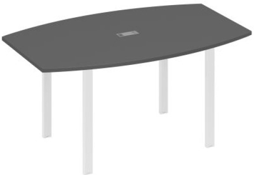 Стол для переговоров фигурный Мира Нумо, цвет антрацит премиум + белый